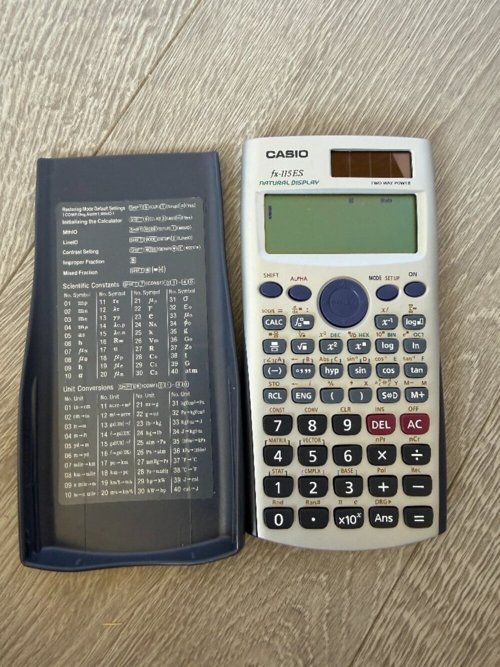 Casio fx-115ES Scientific Calculator Natural Display Two Way Power w/ Cover